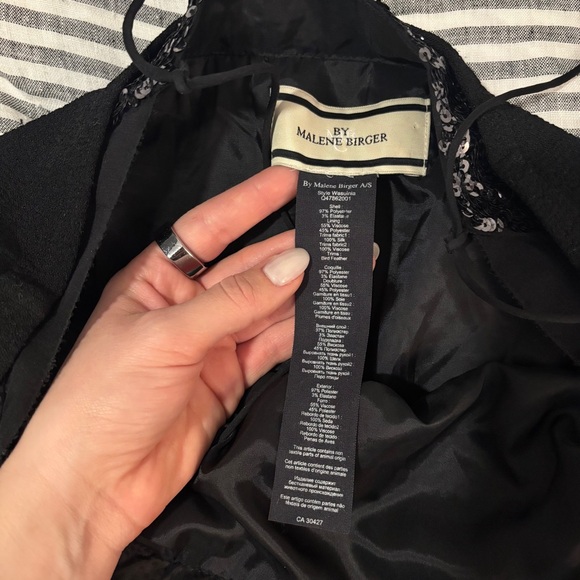 Vintage silk dress with real feather trim and silver sequins black mini midi - Picture 10 of 16